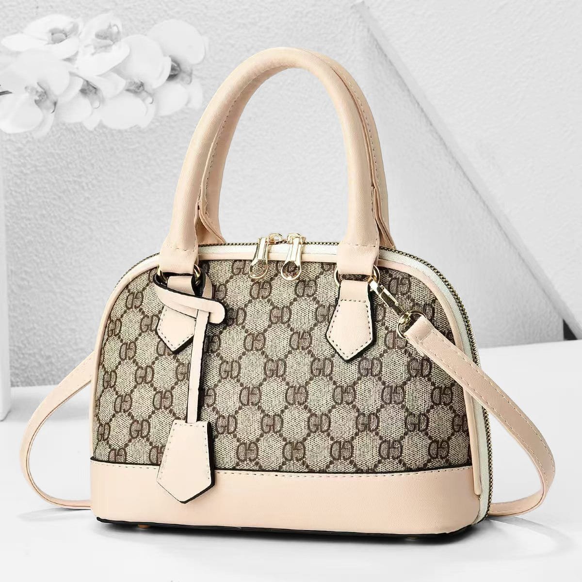 Simple Design Fashion Portable Top Handle Leather Bag ( QF )