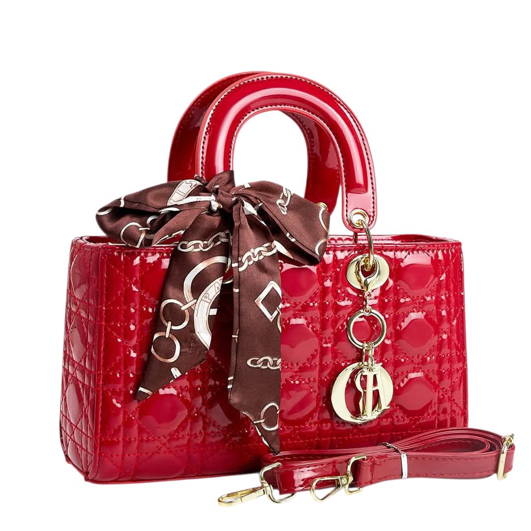 Fashion bag (Ladies handbag shiny leather with sling) ( QF )