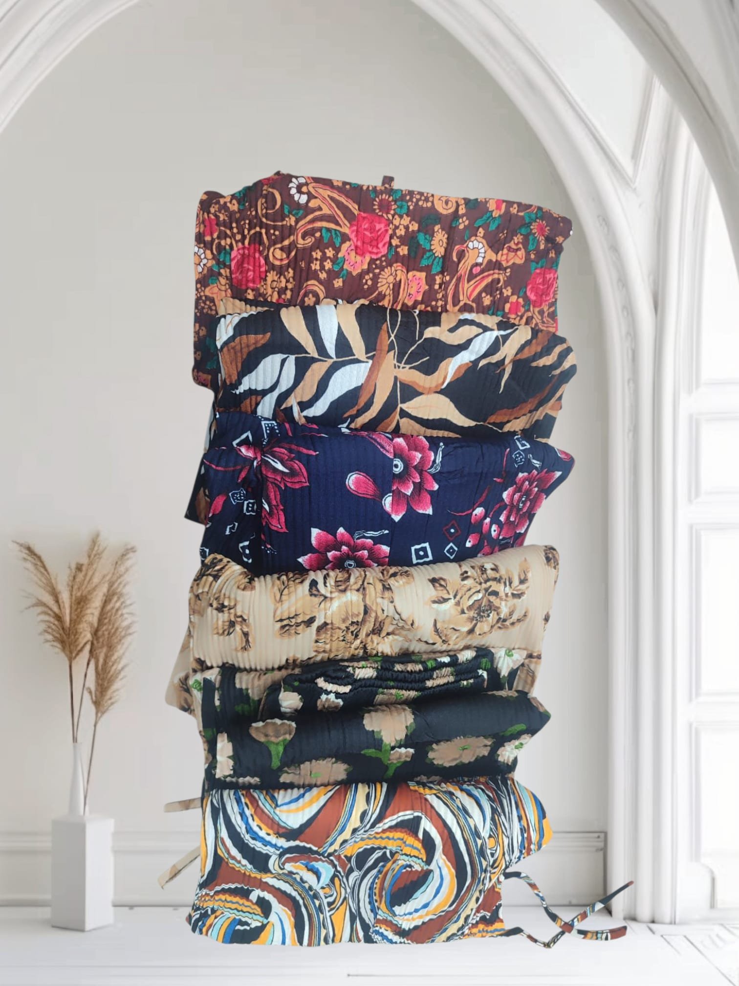 12 Pcs. Print Wide Leg Casual Women's Squarepants ( AD) Freesize 