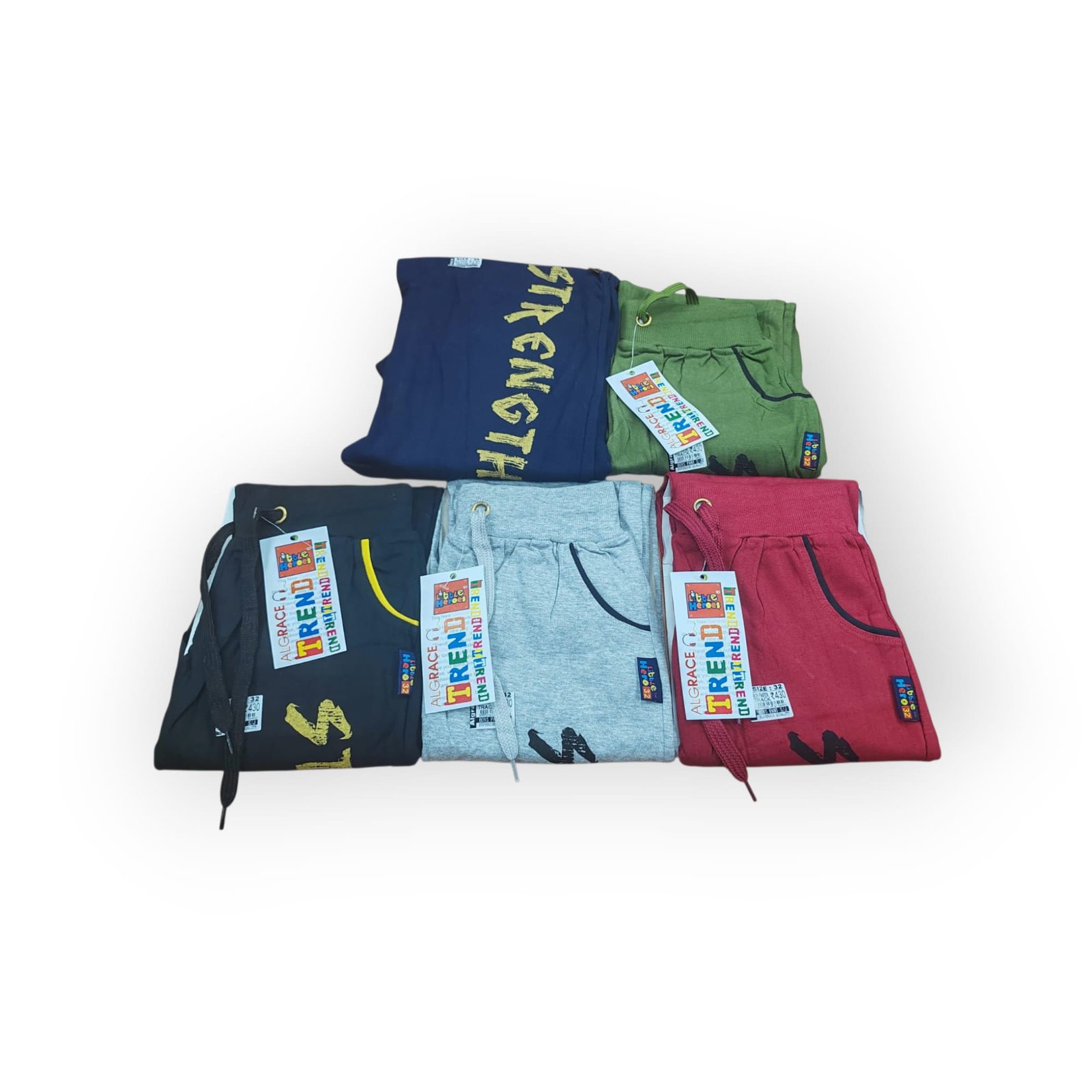 12 pcs. Children Solid Color With Letter Prunt Pants #430 ( NC ) Size 30 32 34 36