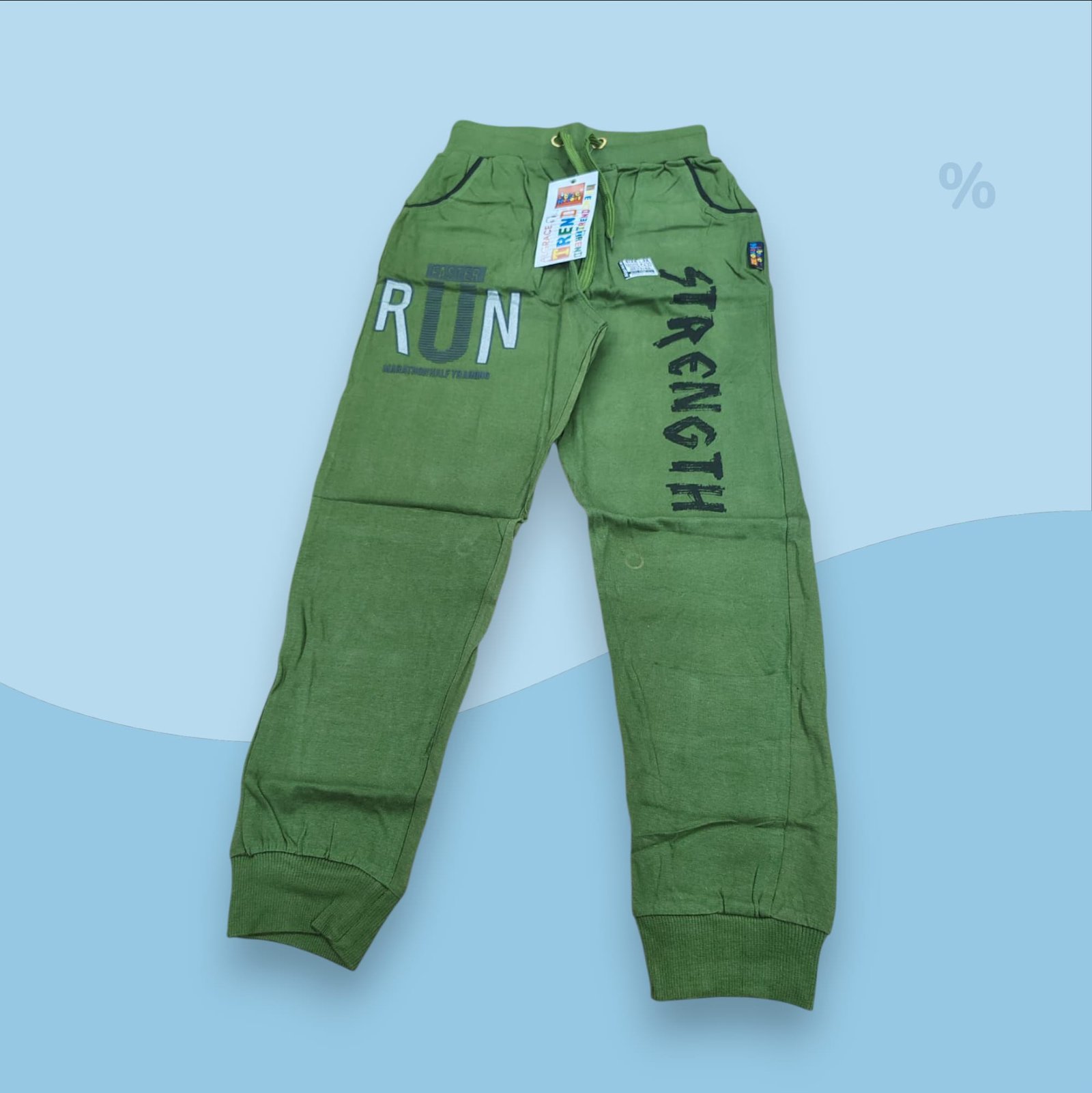 Children Solid Color With Letter Prunt Pants #430 ( NC )