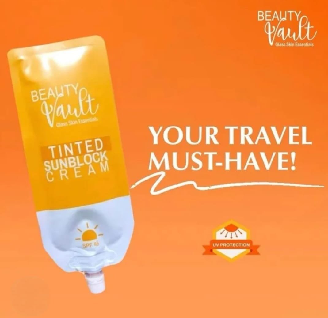 BEAUTY VAULT TINTED SUNBLOCK CREAM SPF 45 ( M & H )