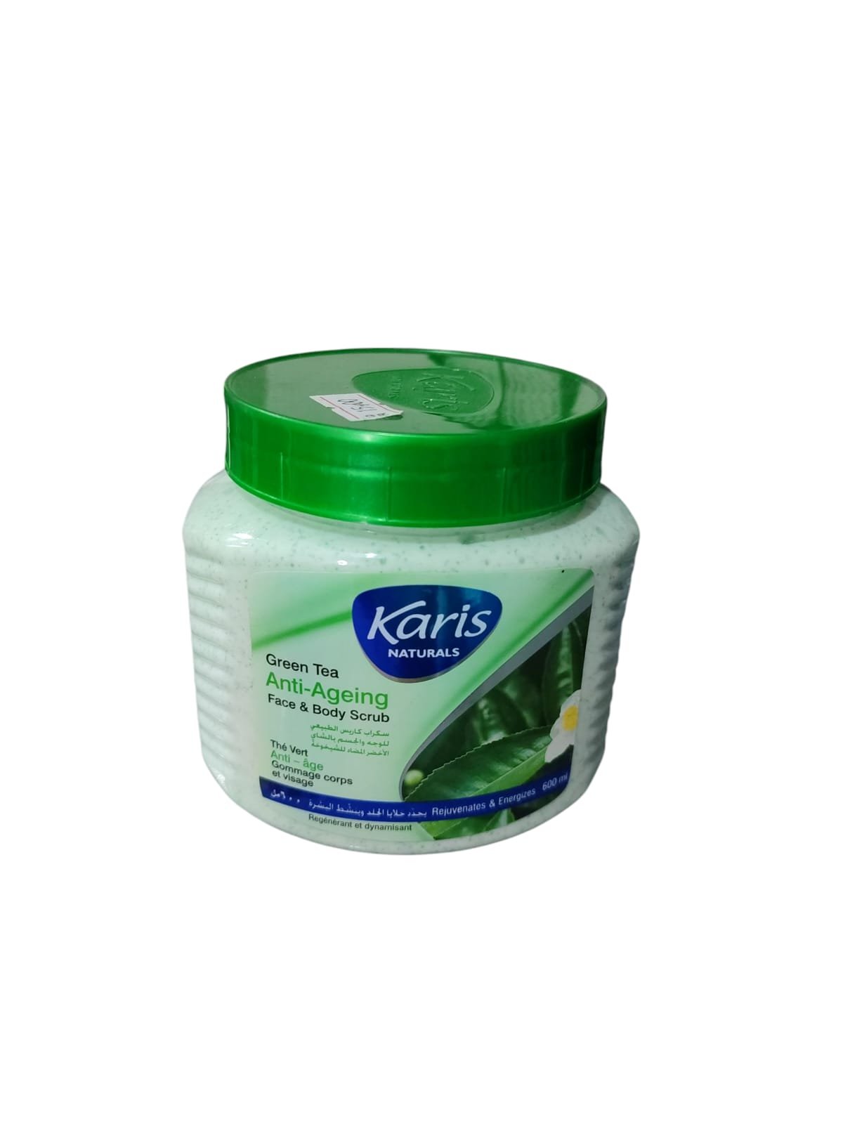 Karis naturals green tea face & body scrub anti-ageing 500 ml ( RM )