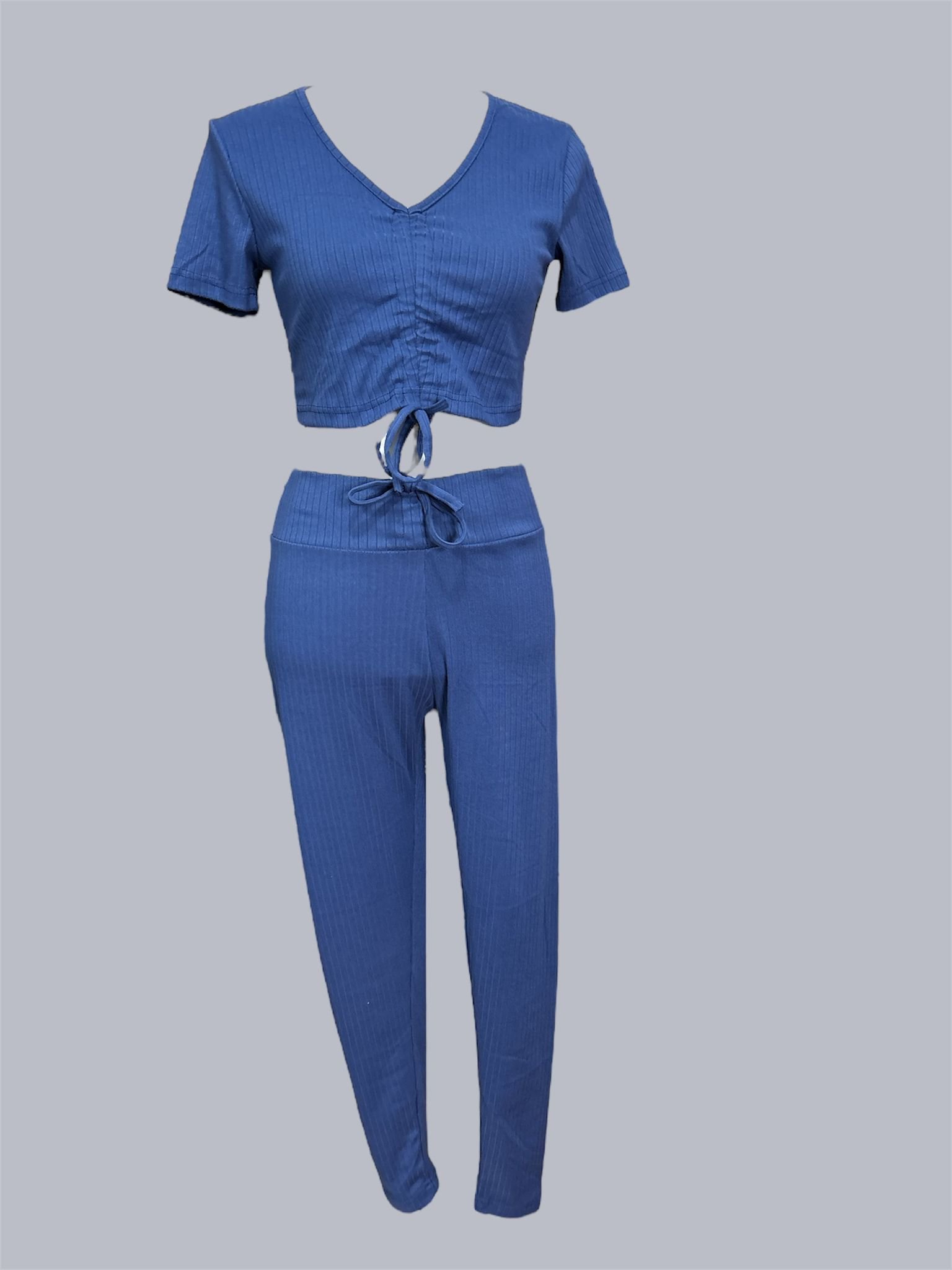 Women's 2 Piece Set (Croptop With fitted Pants) (AM)