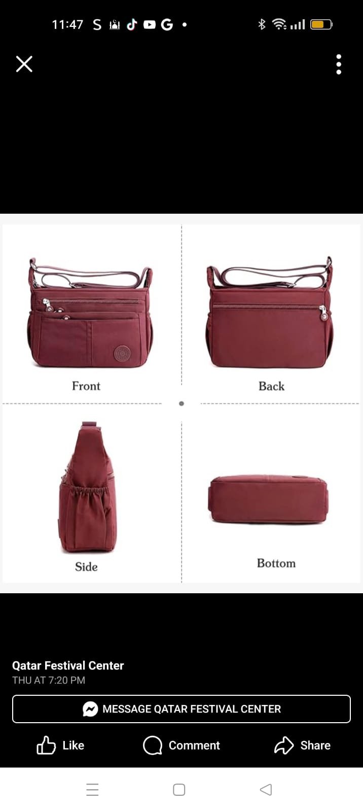 Multi Pocket Casual Crossbody Shoulder Bag, Suitable For Women's Daily Use  ( QF )