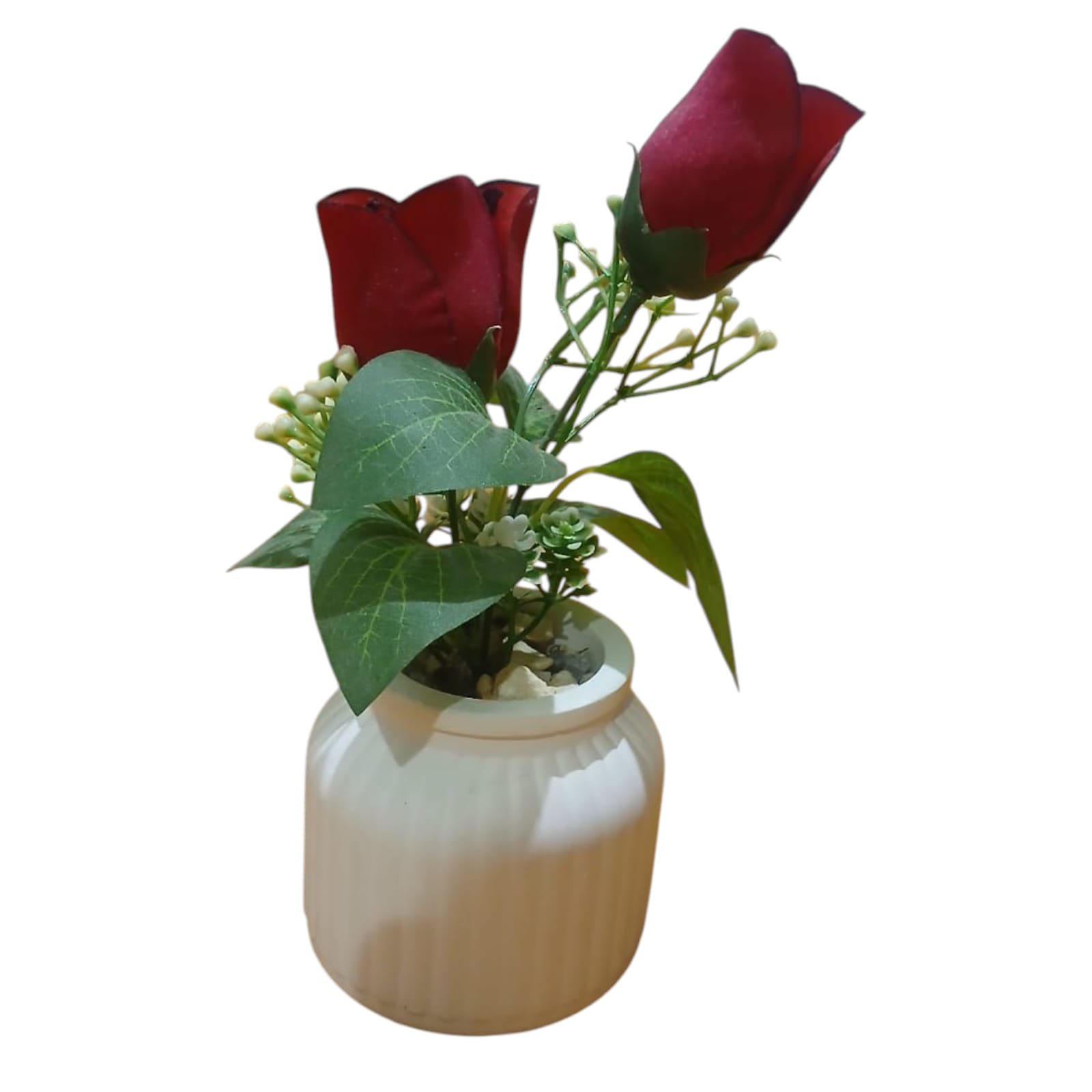 Handmade Flower Vase (with red rose)