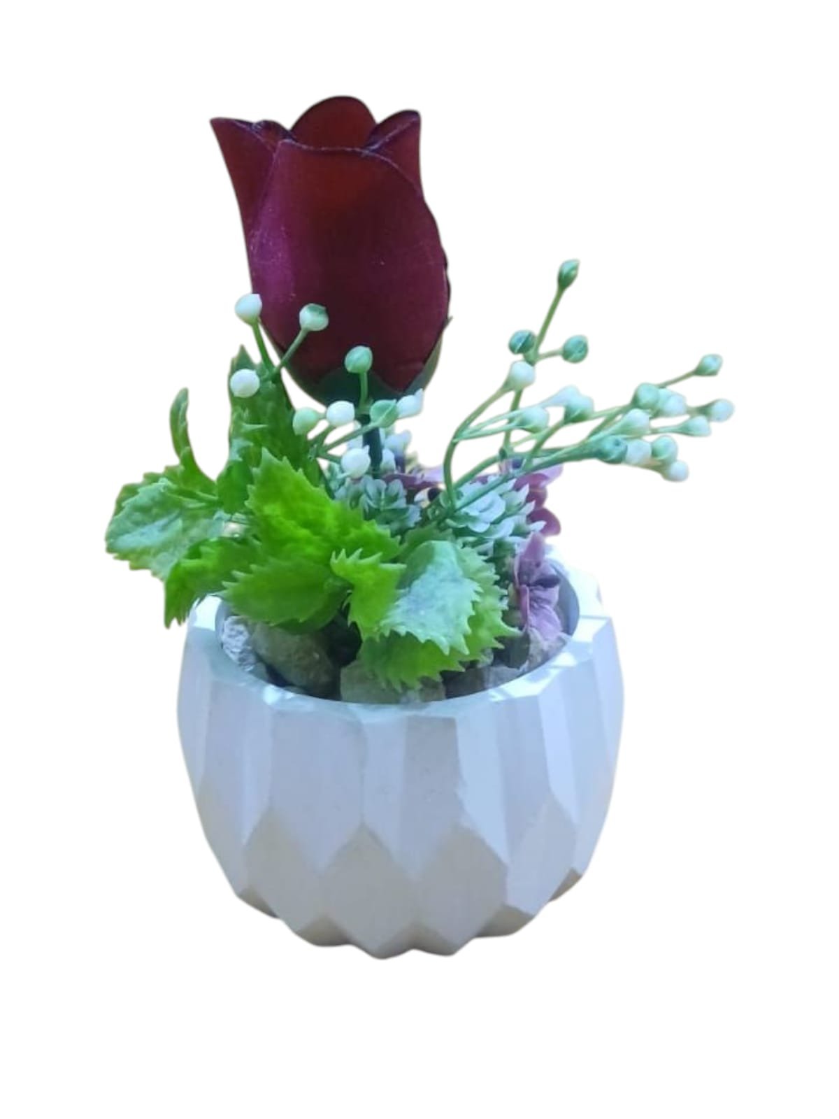 Handmade Flower Vase (with red rose)