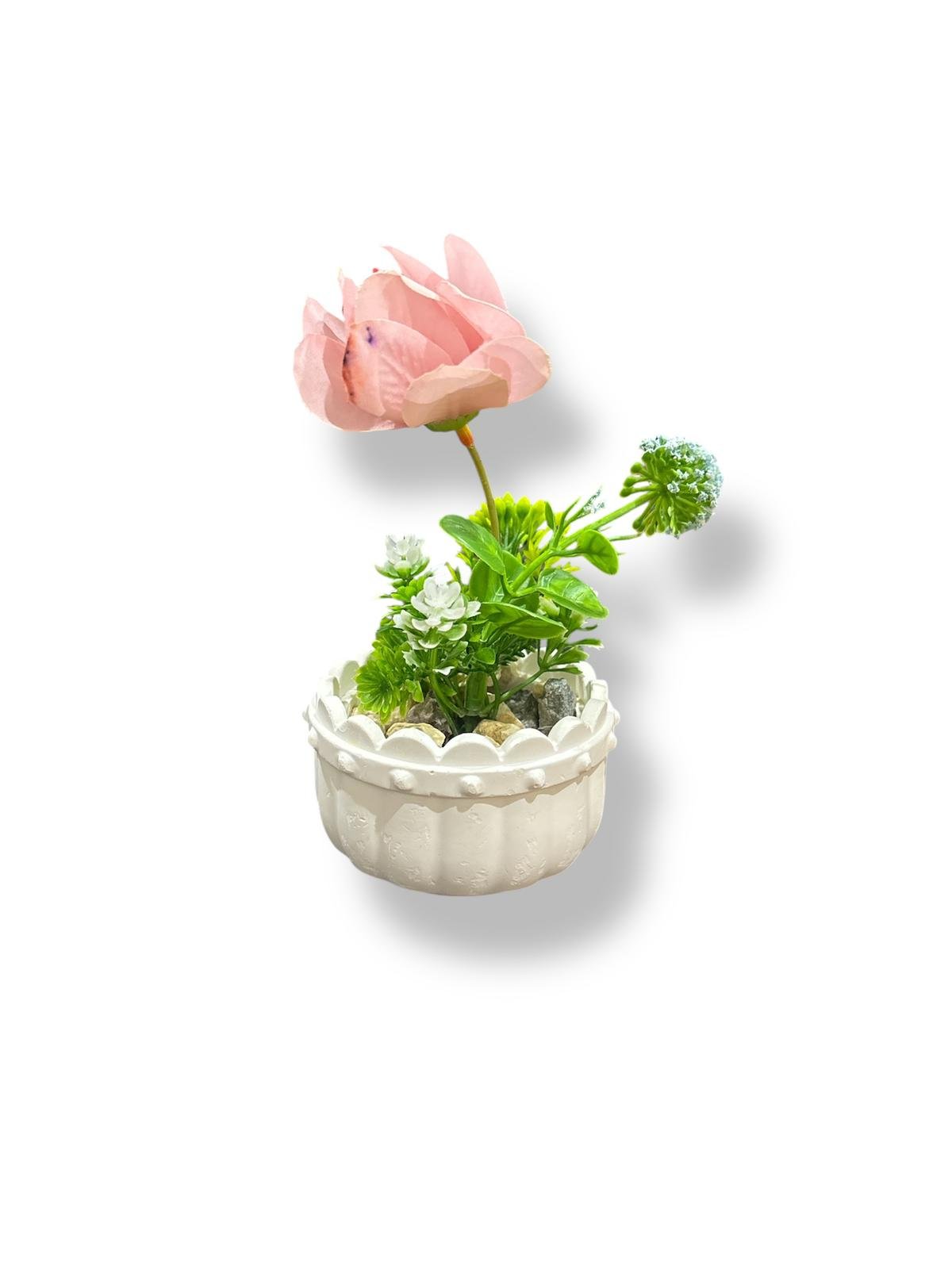 Handmade Flower Vase (with pink flower)