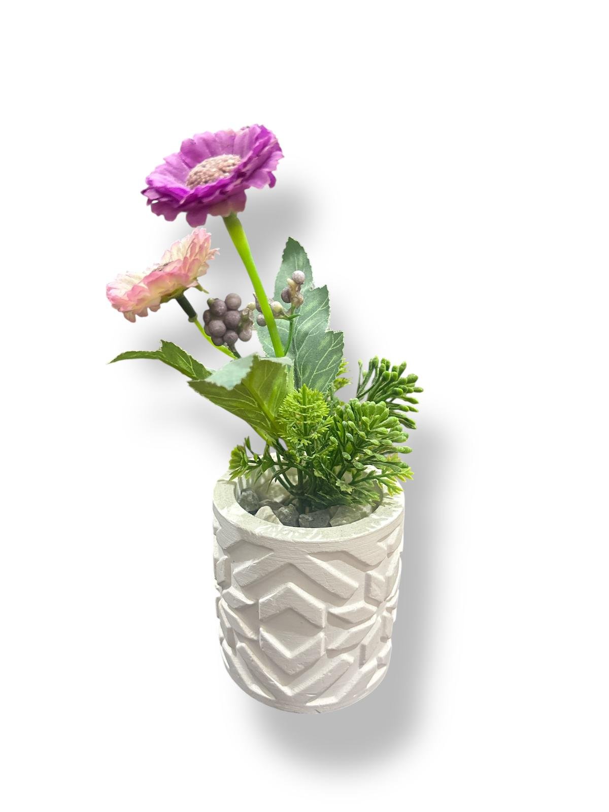 Handmade Flower Vase (with purple flower)