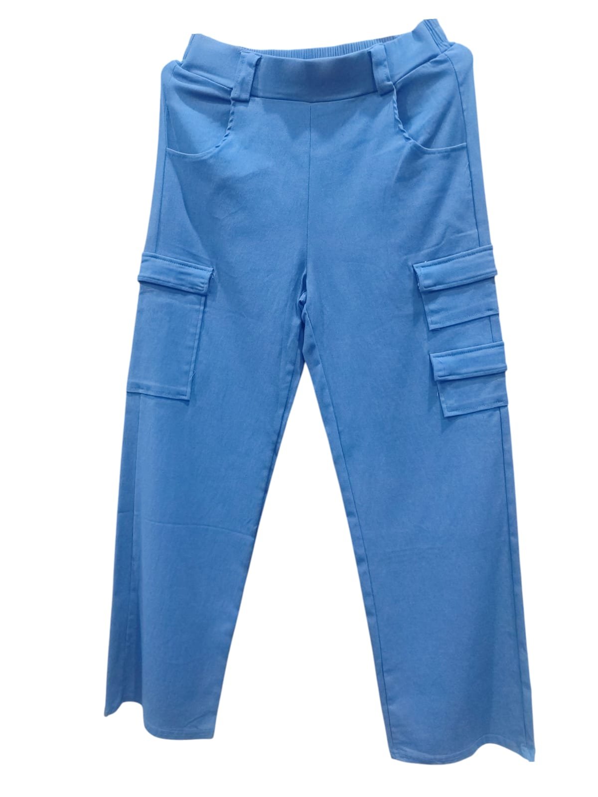 Soft Denim Blue Wideleg Cargopants ( Size xl-xxl )