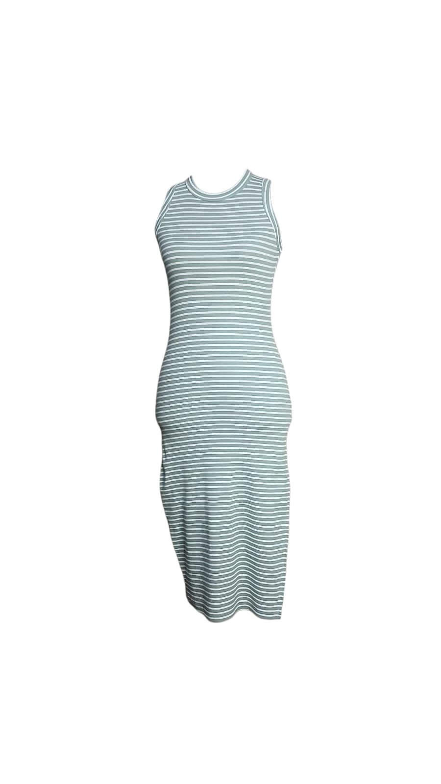 Sleeveless Stripe Bodycon Dress ( DD )