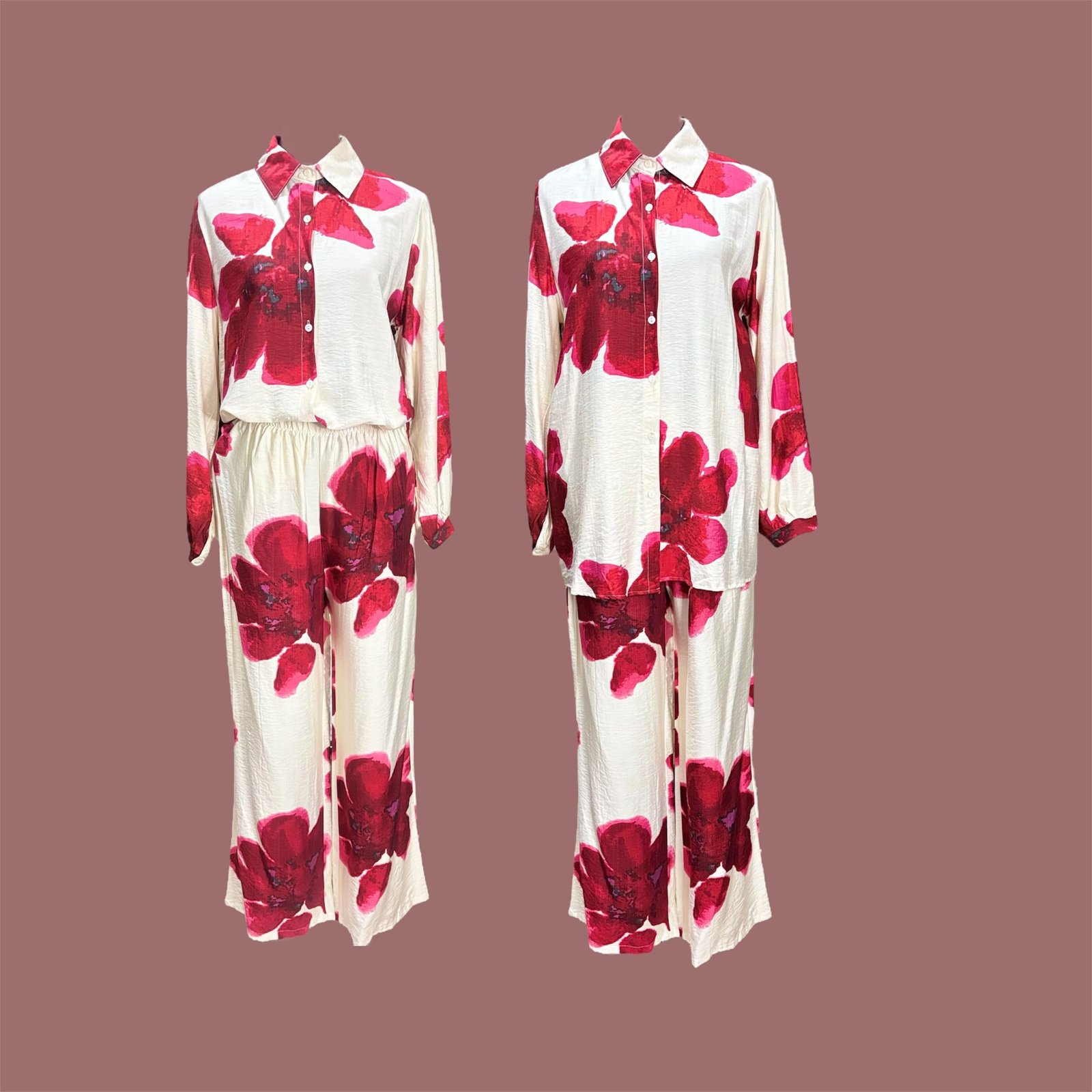 Women's 2 pcs Set Longsleeve Linen Terno ( AM )