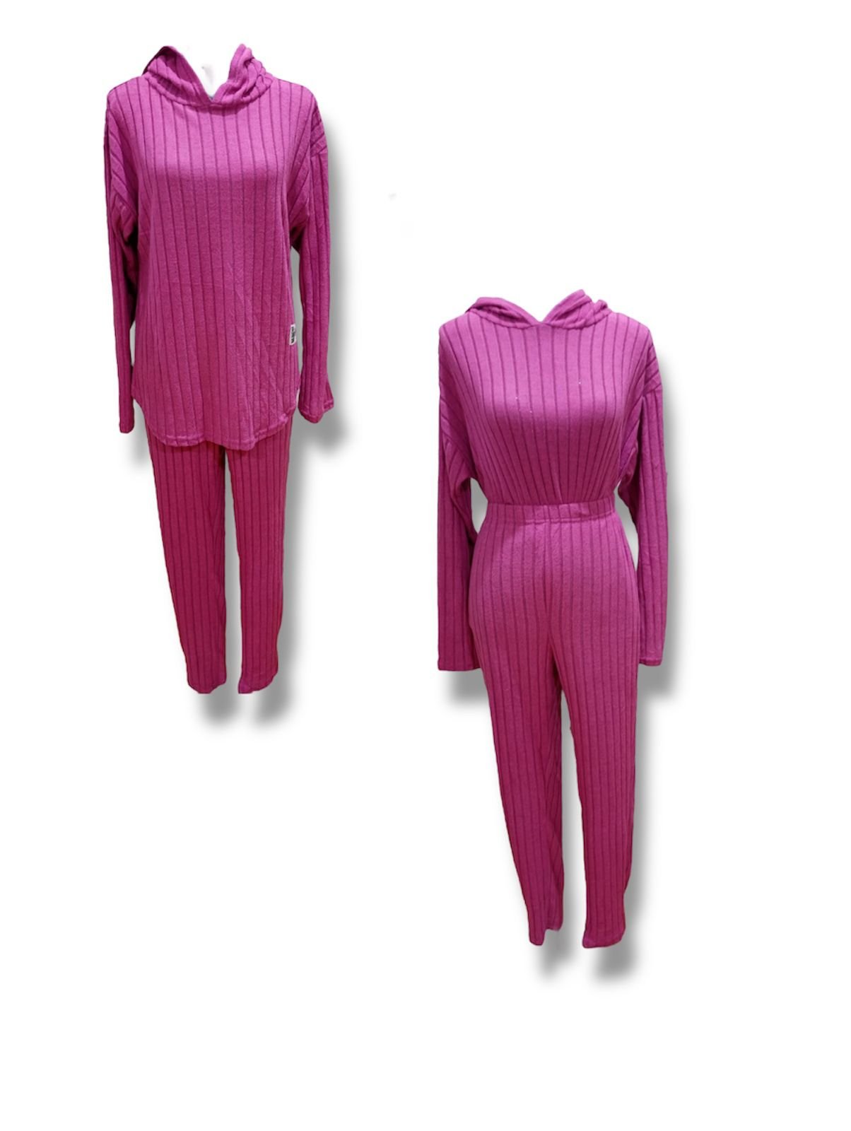 2pcs Set Women Casual Set Drop Shoulder Long Sleeve Hooded Top ( AM )