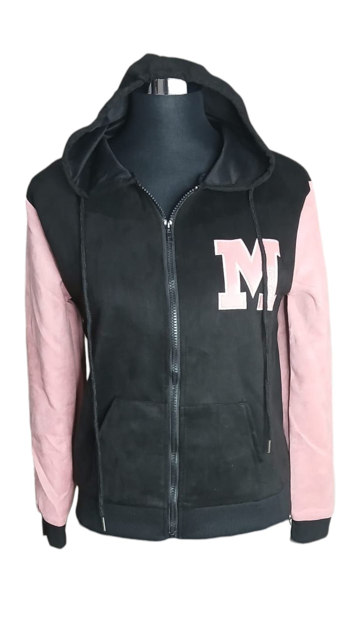 Letter Print with Zipper Hooded Jacket ( NC )