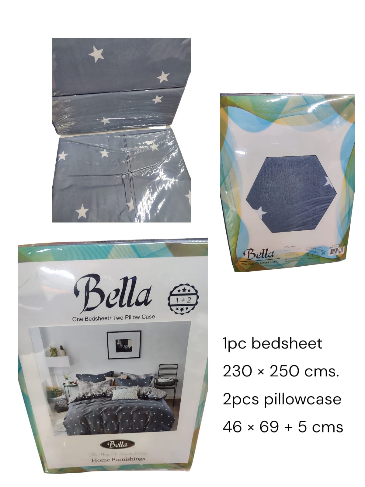 12 sets Bella Bedsheet Set 230x250 cm ( NC )
