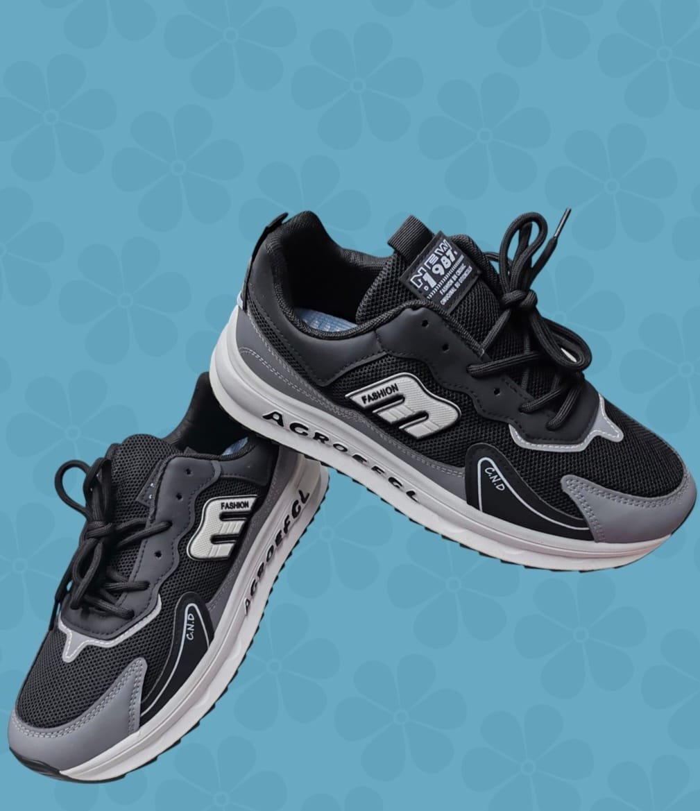 Men's Black Sports Shoes Lace Up Casual Sneakers 2535 (NC)