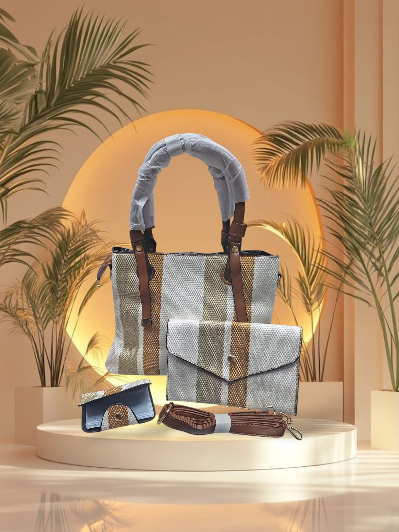 Large Capacity Fashion Bag With Pouch and Card Holder ( NC )