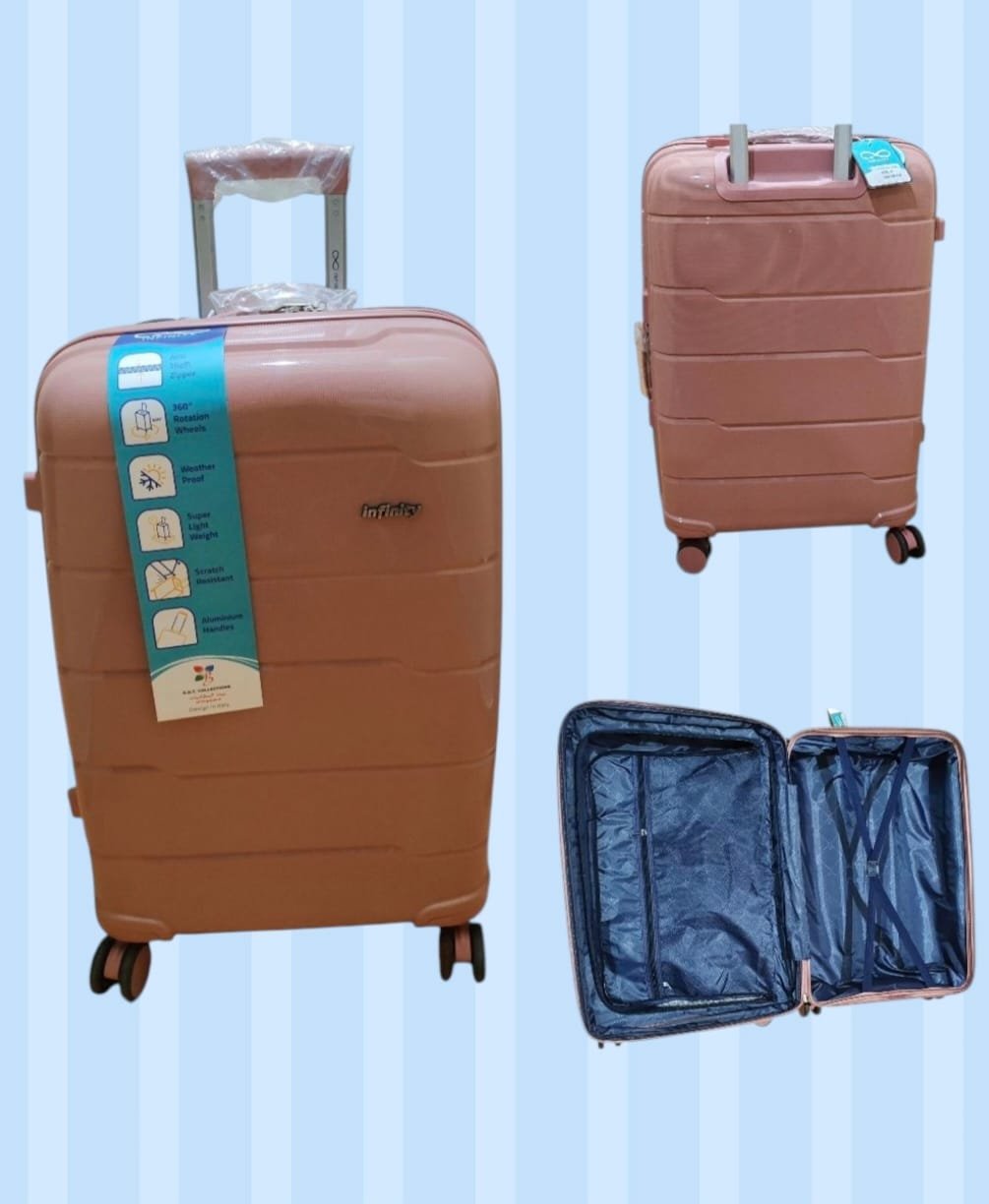 Rose Gold Infinity Luggage 2 zip Medium Size 24'' Double Zipper ( NB )
