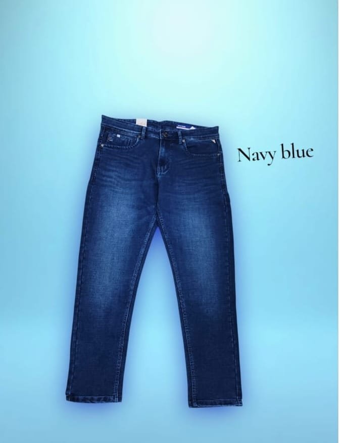 Men's Navy Blue Slim Fit Stretchy High Quality Denim Jeans 7228 ( NC)