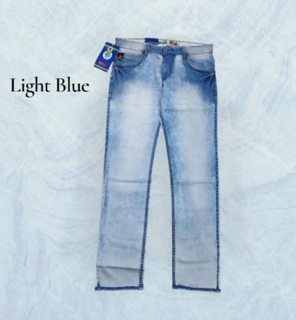 12 Pcs. Light Blue Men's Slim Fit Casual Stretchy Jeans 8009 ( NC) size 34 - 38