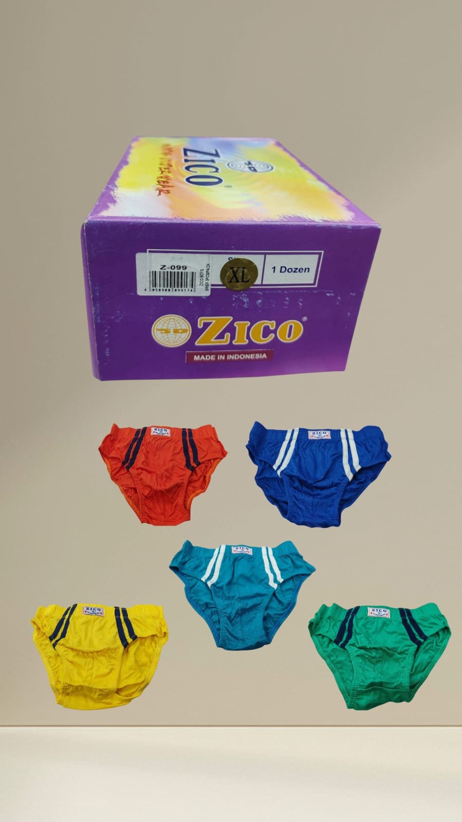 12 Pcs. Breathable And Skin Friendly Fashion Briefs 099 ( NC ) L-XL