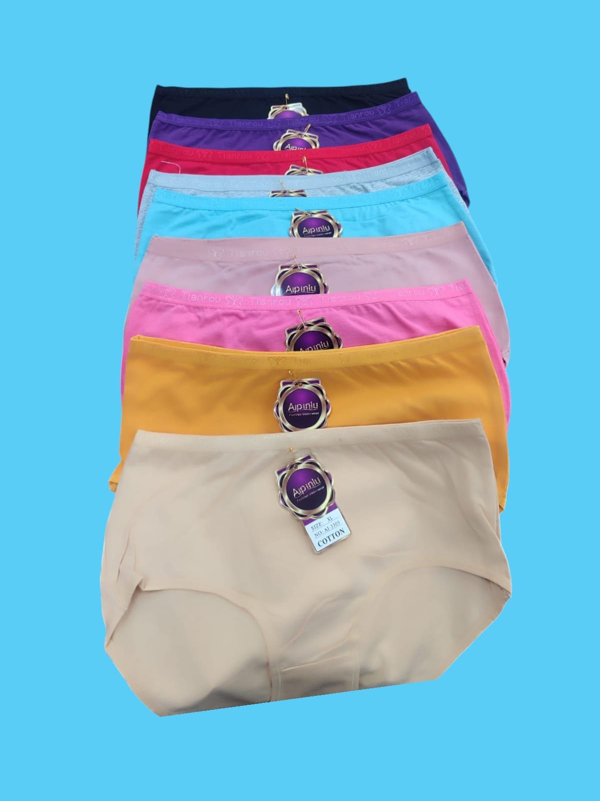 12 Pcs. Women's Cotton Panty A1-3305 ( NC )  Medium - Large