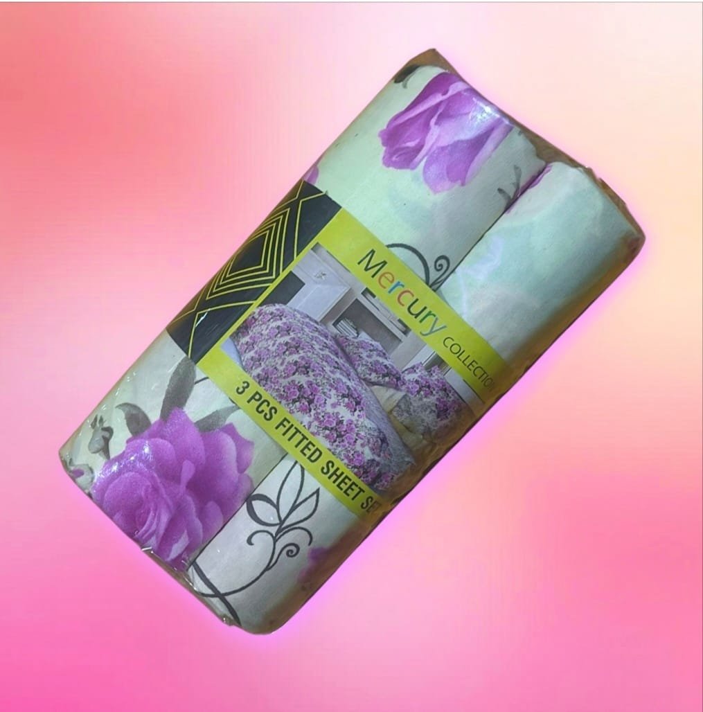 Queen Size Fitted Sheet Set ( NB )  1-fitted 150x200+20cm 2-Pillow Cover 45x72+10cm