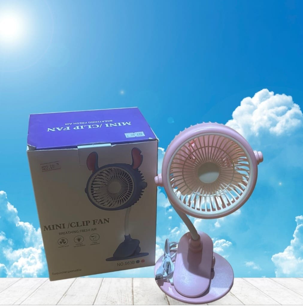 Mini Clip Fan Light Pink ( DD )
