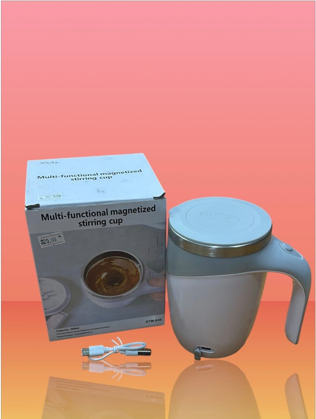 Multi Functional Magnetized Stirring Cup White ( DD )