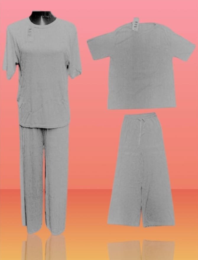 12 pcs. Women's Terno Smile Design With Loose Pants KB010 ( NC )  Freesize