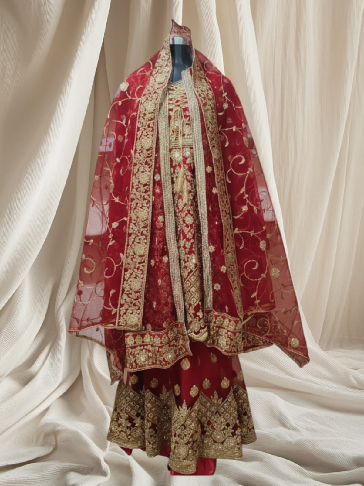 Gharara Dazzling Red Dress