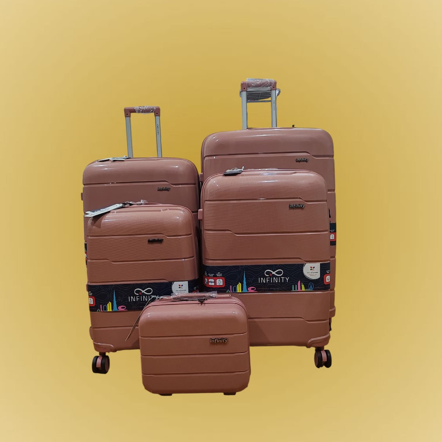 Infinity 5 pcs. Set Luggage Rose Gold ( NB ) size: 32'', 28'', 24'', 20'', 13''